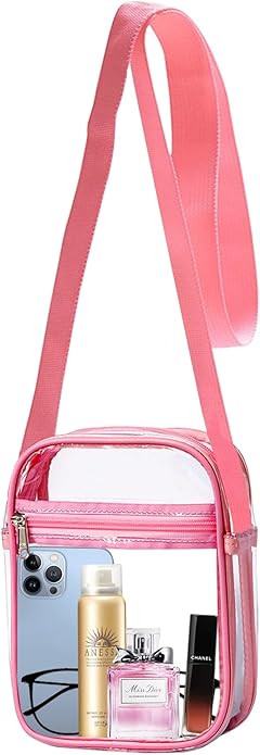 Clear Purses Crossbody Bag, Clear Bags Stadium Approved for Women&Girls, Transparent Bag for Work... | Amazon (UK)