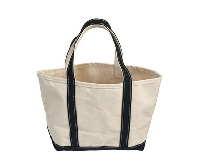 Vintage L.L. Bean Natural Canvas Black Boat and Tote M Open Top Bag NEVER USED  | eBay | eBay UK