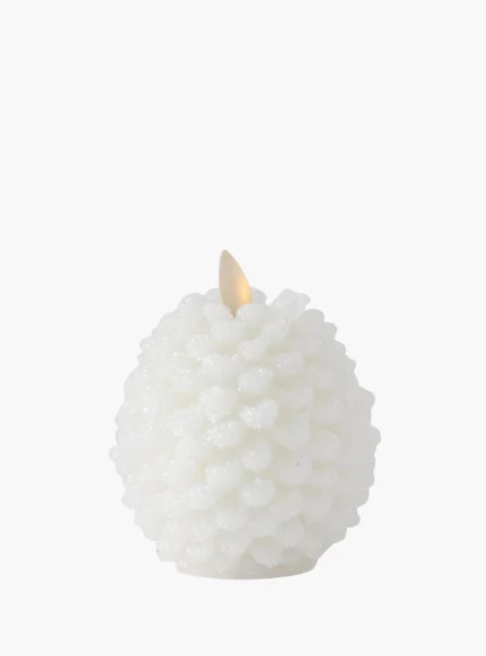 Gold Wax Glittered Pinecone Flameless Indoor Candle | The Style Edit Collective