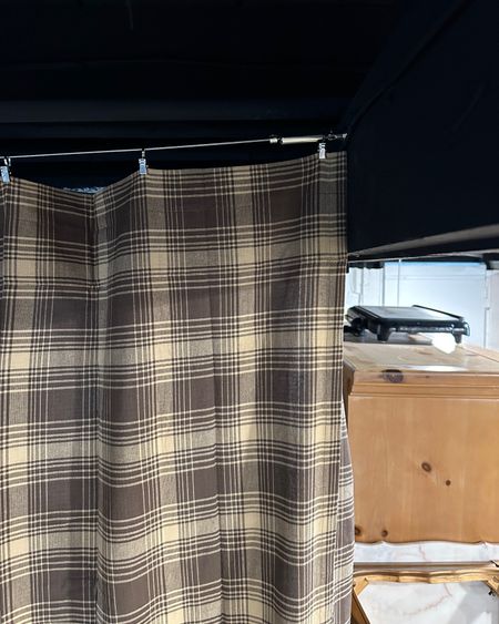 Hanging curtains as a room divider. Plaid curtains for your cottage core decor 

#LTKhome