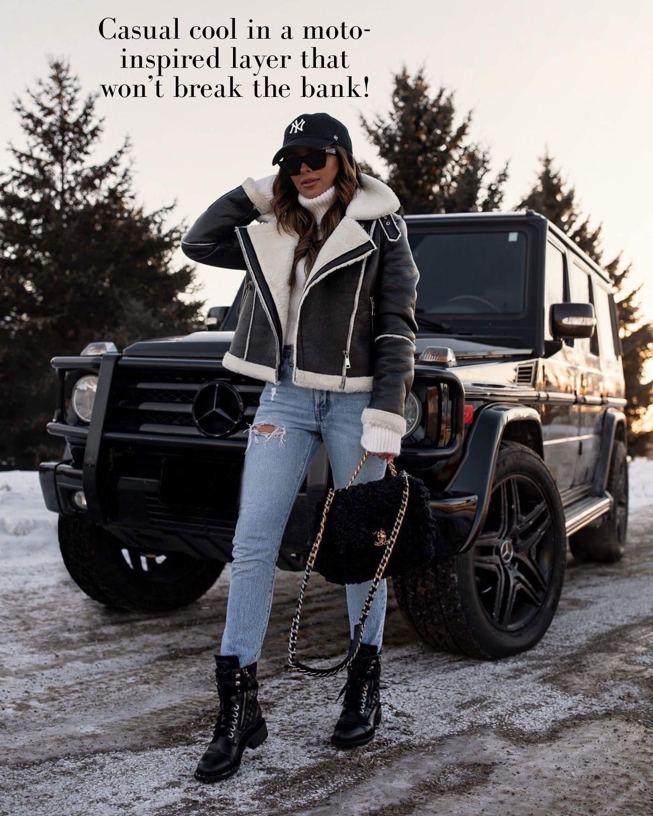 Favorite fall jacket in stock - just over $100
Superdown shearling moto jacket
Levi’s jeans
Combat boots 



#LTKSeasonal #LTKStyleTip #LTKFindsUnder100