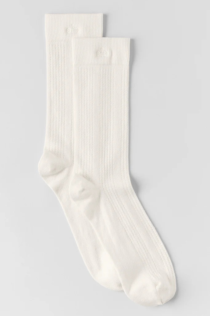 Cashmere Mesh Sock - Ivory | Alo Yoga (US)