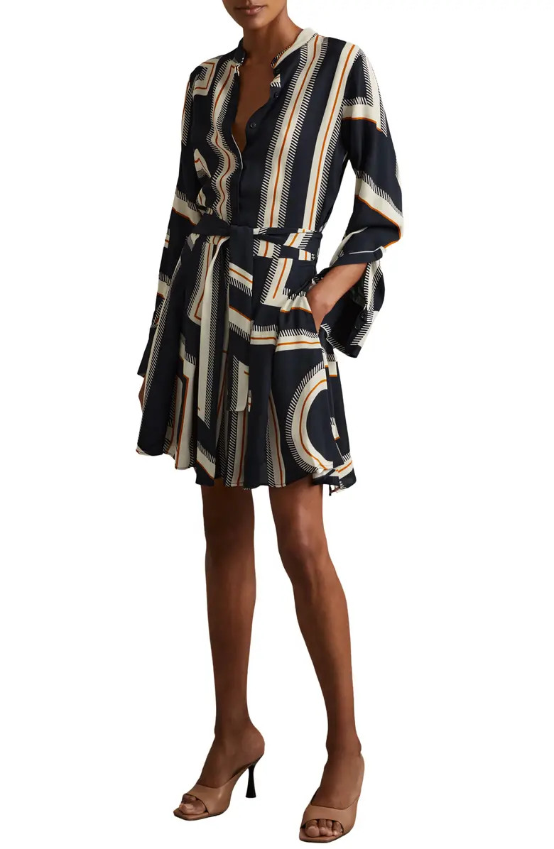 Ciara Abstract Print Long Sleeve Shirtdress | Nordstrom