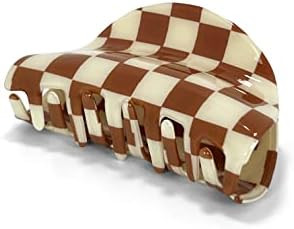 Amazon.com : Two Oh One Checkered Hair Clip Claw Acrylic Strong Hold Women's Accessory for all Ha... | Amazon (US)