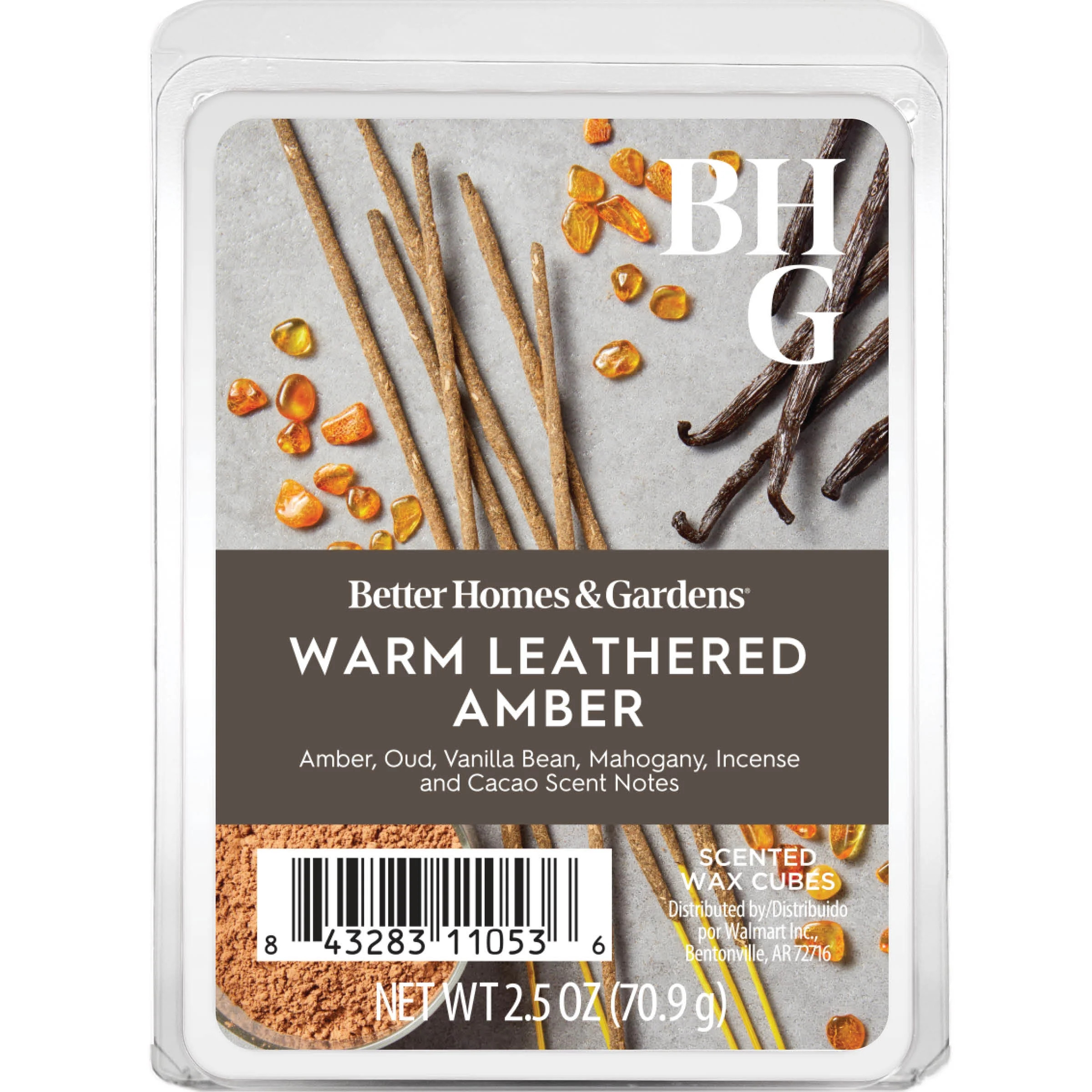 Warm Leathered Amber Scented Wax Melts, Better Homes & Gardens, 2.5 oz (1-Pack) | Walmart (US)