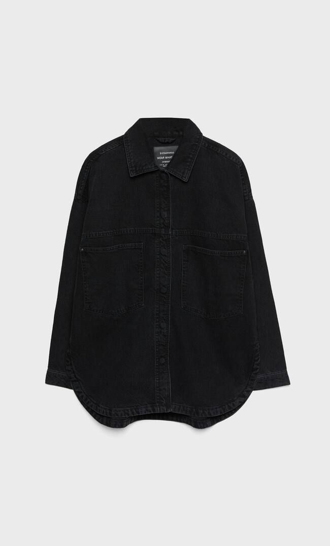 Oversize denim overshirt | Stradivarius (UK)