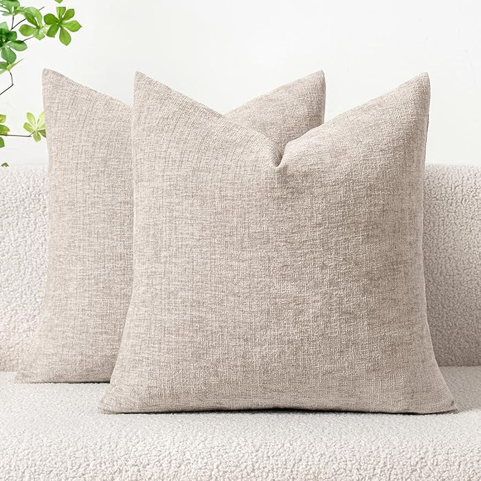 MIULEE Pack of 2 Chenille Soft Solid Decorative Throw Pillow Covers Luxury Modern Cushion Cases f... | Amazon (CA)