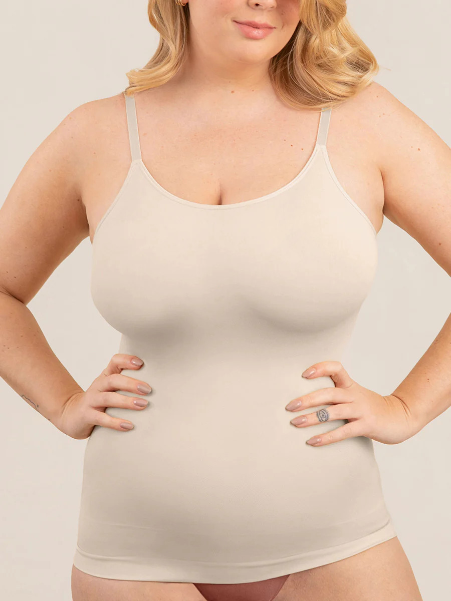 Shapermint Essentials All Day Every Day Scoop Neck Cami Shapewear Chai S | Shapermint