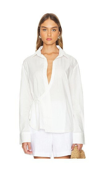 FAITHFULL THE BRAND Alliste Oversized Wrap Shirt in White. | Revolve Clothing (Global)