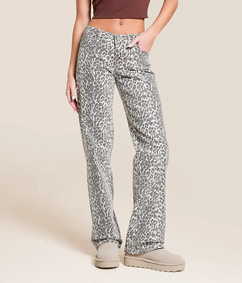 Tatum Leopard Print Dad Stretch Jean | Buckle