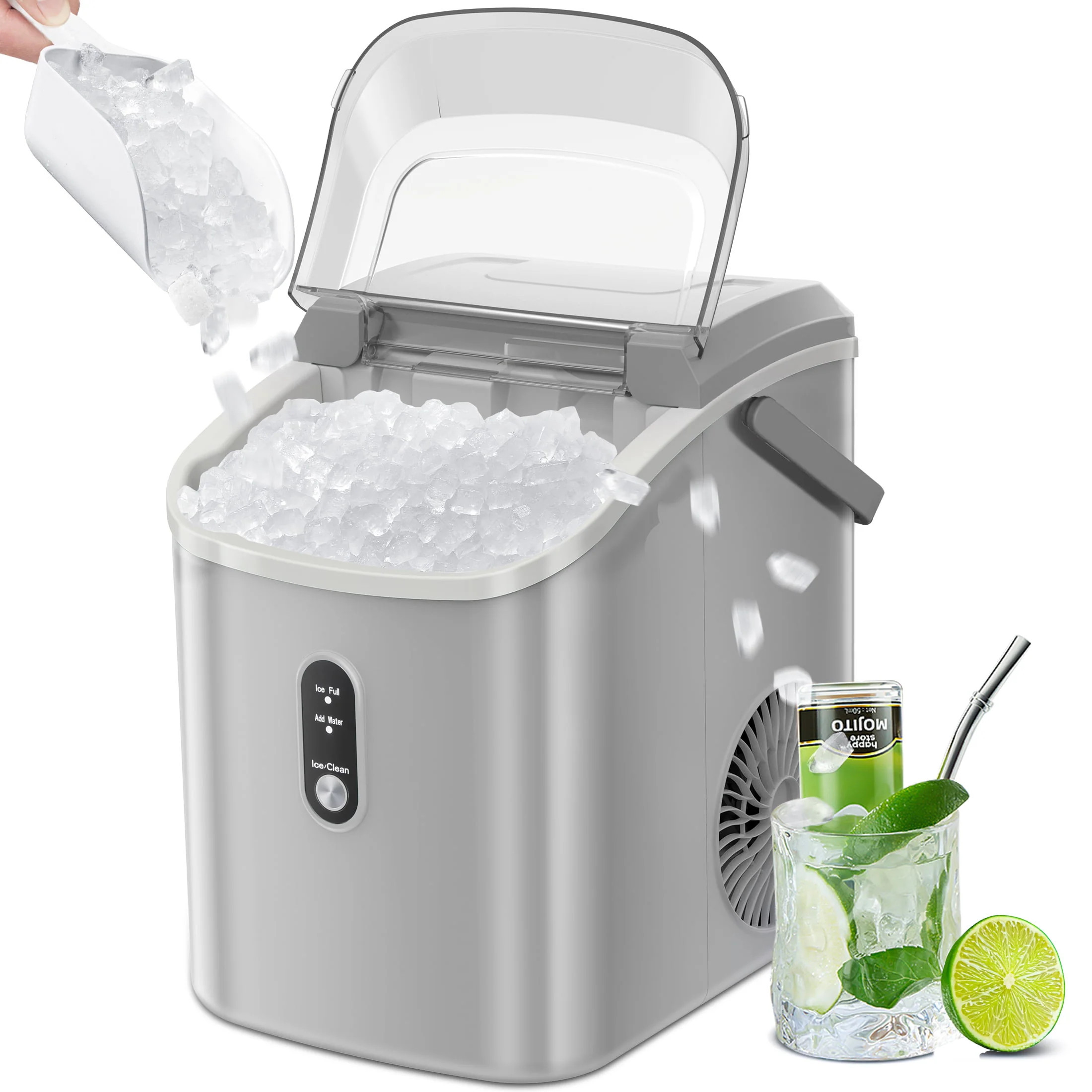 COWSAR 34-lb Ice Per day Nugget/Pebble Ice Maker ( Grey ) | Z580023 | Lowe's
