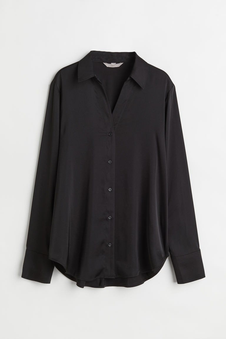 H & M - V-neck Blouse - Black | H&M (US + CA)