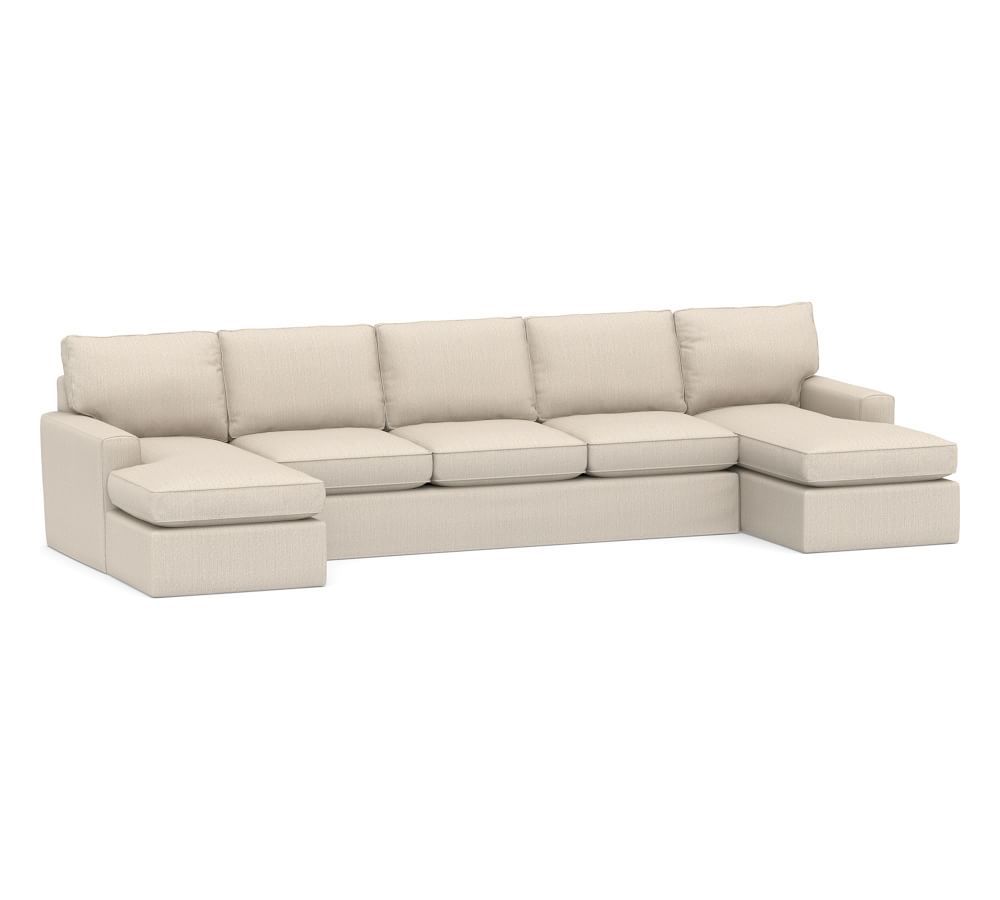 Pearce Square Arm Slipcovered U-Shaped Chaise Sectional | Pottery Barn (US)