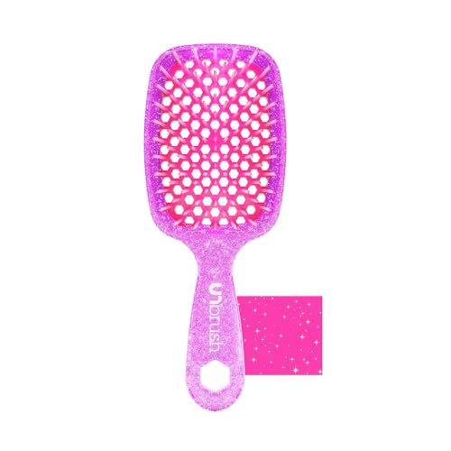 UNbrush Detangling Brush for Pain-Free Brushing on All Wet or Dry Hair Types — Durable DuoFlex Anti-Static Bristles, Lightweight Handle, Vented Hair Brush, Rose Quartz Pink | Amazon (US)