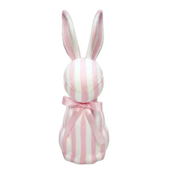 Striped Bunny Tabletop Decoration, Pink and White, 16", Easter by Way To Celebrate | Walmart (US)