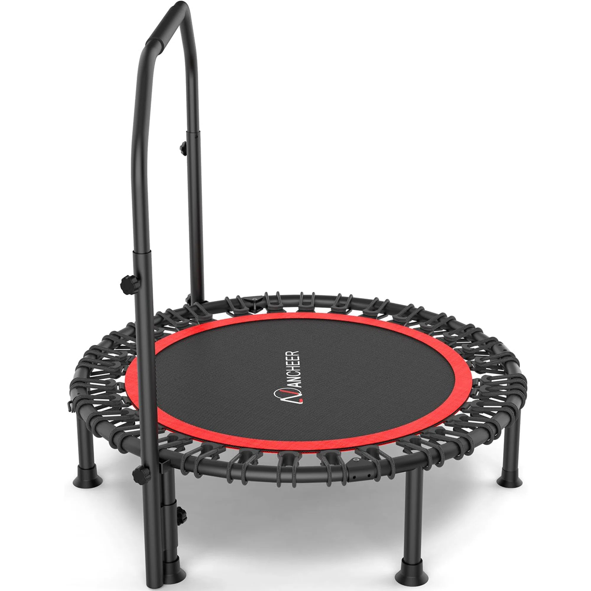 40" Foldable Mini Trampoline,Max Load 450Lbs Indoor Trampoline,With 4 Level Adjustable Foam Handl... | Wayfair North America