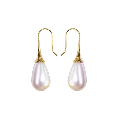 Pearl Drop Earrings for Women, Trendy Dainty Pearl Dangle Earrings Statement Piercing Gold Plated Fairy Earrings for Women Jewelry Gifts (Pearl)… | Amazon (US)