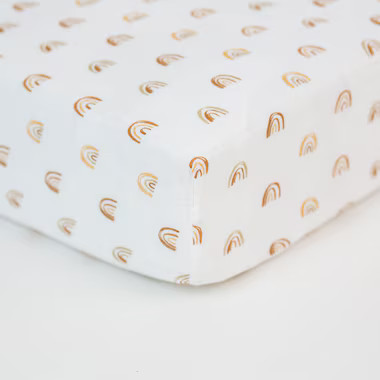 Lulujo - Cotton Muslin Crib Sheet - Rainbow | Indigo (CA)