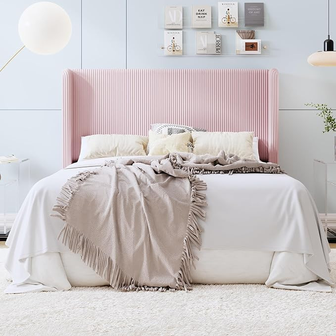 SHA CERLIN Full Size Corduroy Upholstered Platform Bed Frame with Vertical Channel Tufted Wingbac... | Amazon (US)