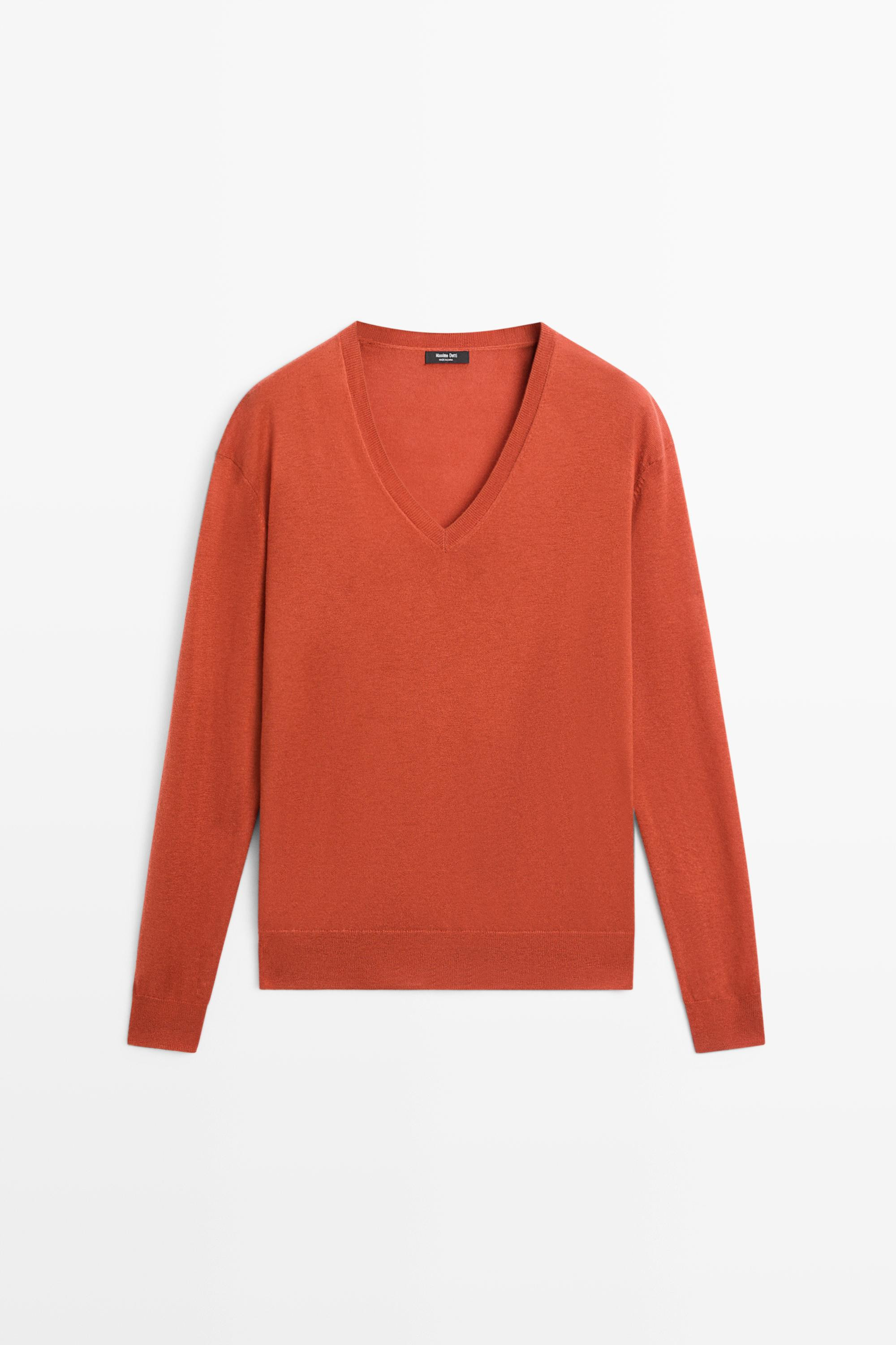 Strickpullover mit V-Ausschnitt | Massimo Dutti DE