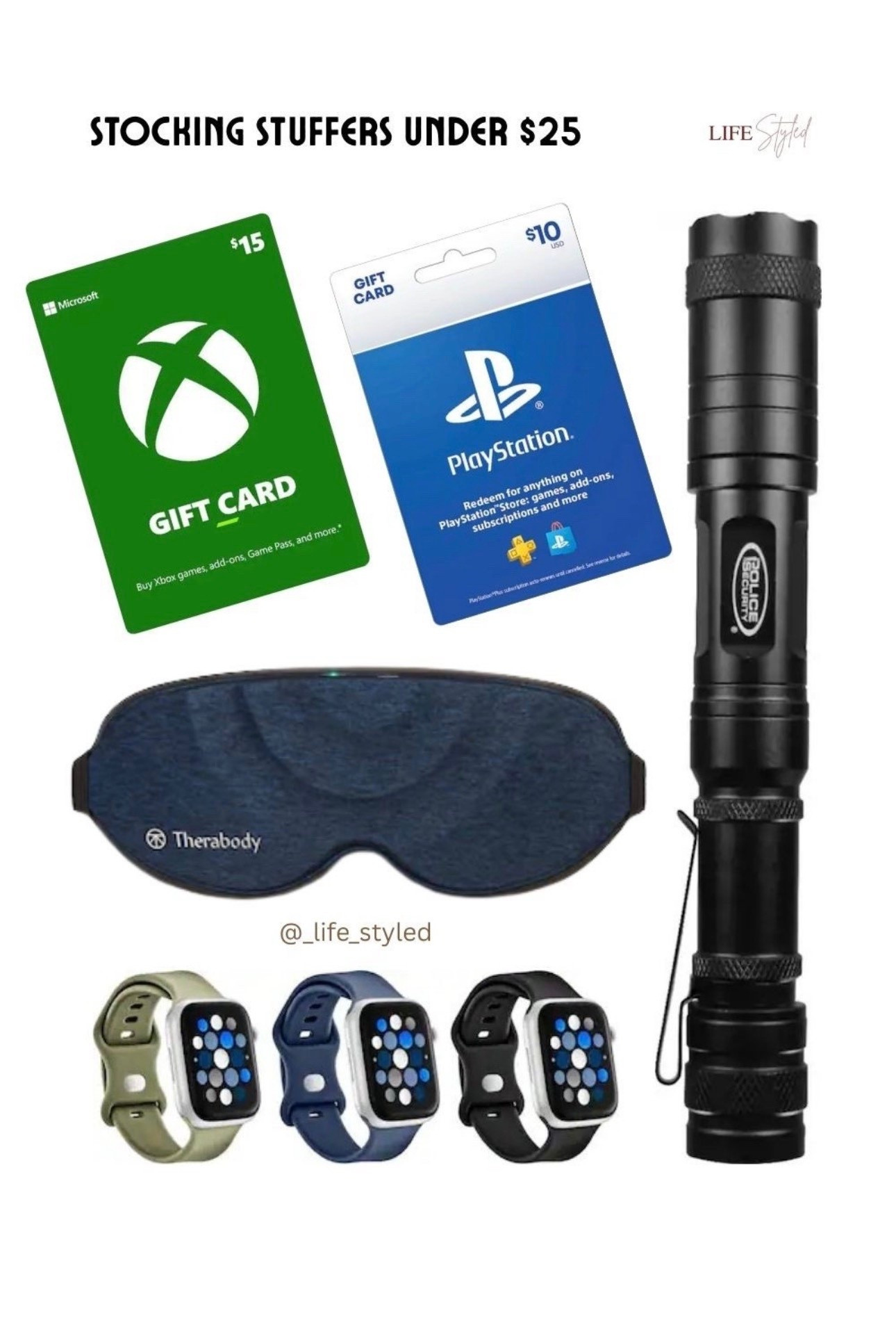 Gift Guide For Him 💪🏻 Small gifts that hit BIG 🎁✨ Stocking stuffers + mini tech gifts on holiday deals.

Watch bands, gift cards, sleep masks… all the little things that get wrapped first and used the most.

#LTKGiftGuide #LTKFindsUnder50 #LTKSaleAlert