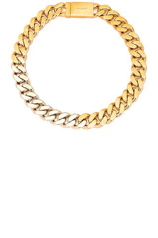 Saint Laurent Thick Curb Chain Necklace in Or Pale Or Laiton | FWRD | FWRD 