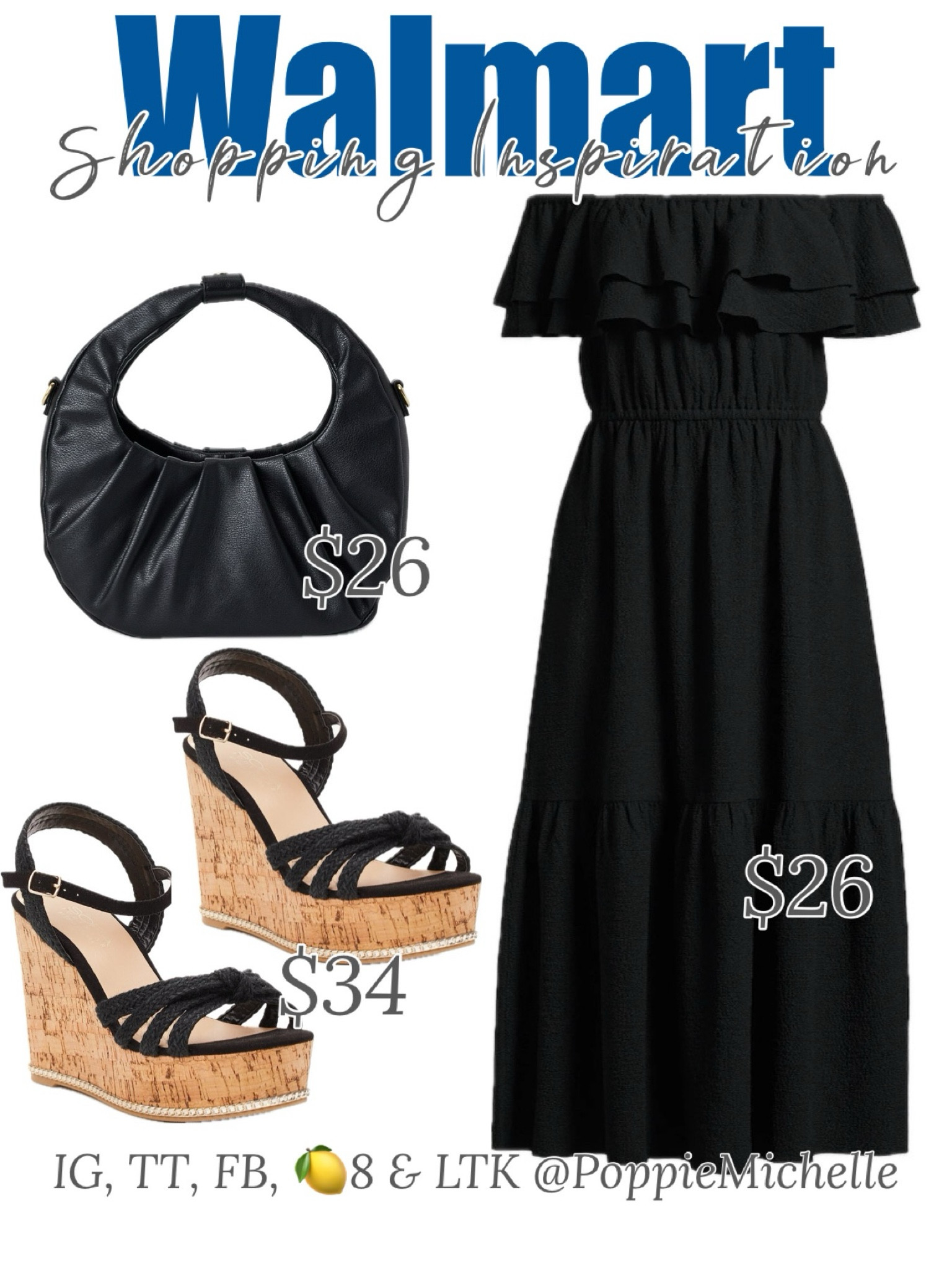 Walmart fashion, Walmart outfit, Walmart style, black off the shoulder Sophia Vergara dress black off the shoulder dress black peasant dress Sophia Vergara dress Sophia, Vergara jeans, Walmart off the shoulder, black dress, black espadrille sandles black handbag  PoppieMichelle 

#LTKtravel #LTKparties #LTKover40