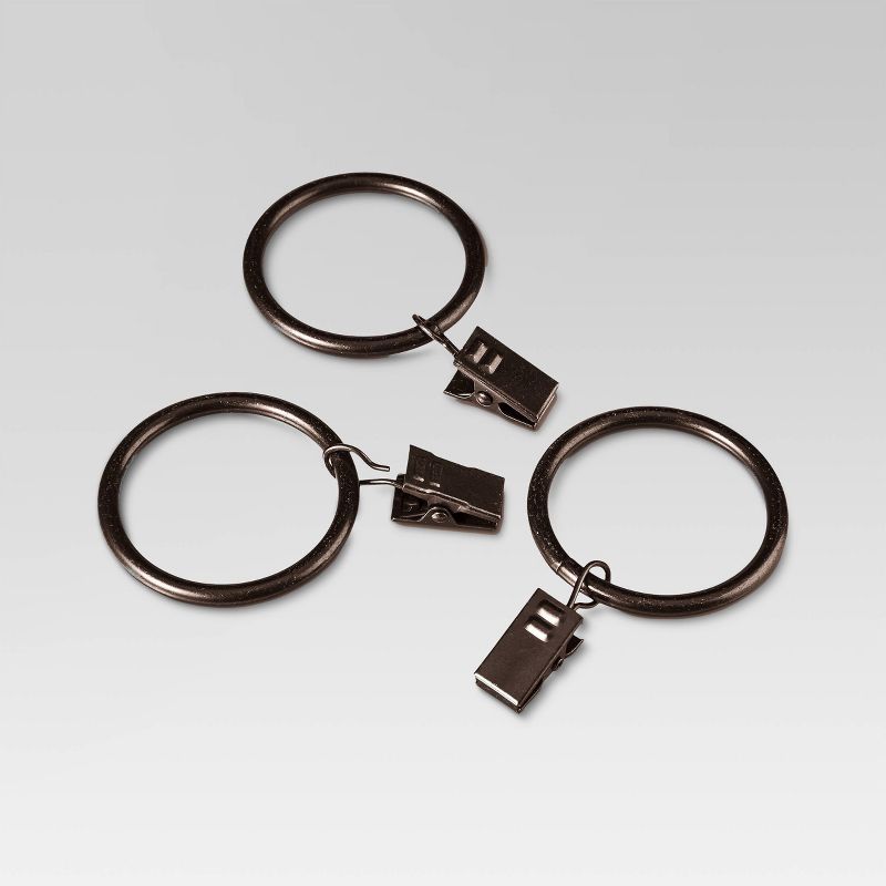 1.5" Curtain Clip Rings Set Oil Rubbed Bronze - Threshold™ | Target