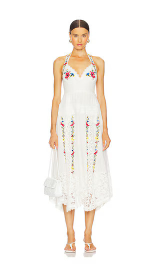Free People Keila Midi Dress in Ivory. - size L | Revolve Clothing (Global)