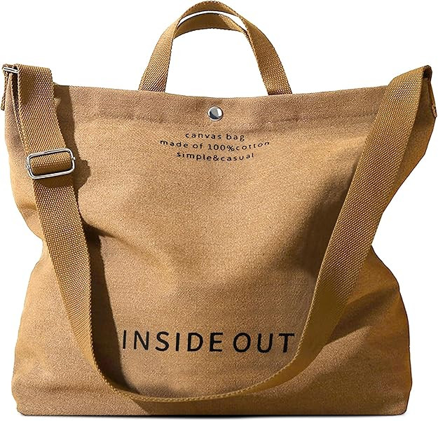 Large Tote Bag for Women, Canvas Bag Women Gift, Fashion Crossbody 16oz Cotton Bag, Large Capacit... | Amazon (US)