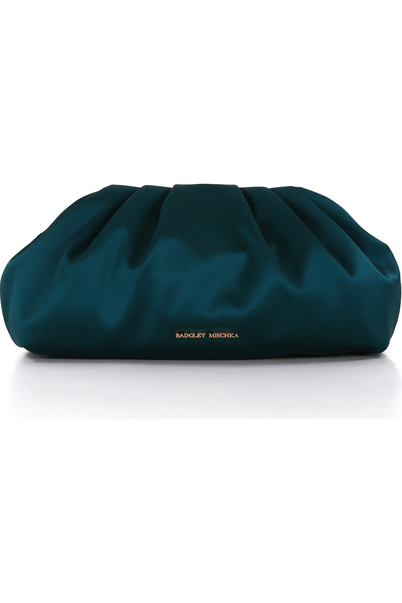 BADGLEY MISCHKA Audrey Silk Satin Zipper Top Pouch Clutch (Women) | Nordstrom | Nordstrom
