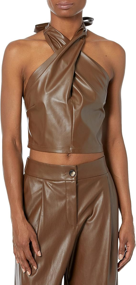 The Drop Women's Gage Vegan Leather Twist Front Halter Top | Amazon (US)