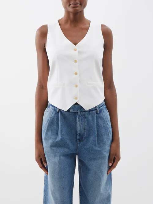 Armarium - Vita Wool-twill Waistcoat - Womens - Ivory | Matches (UK)