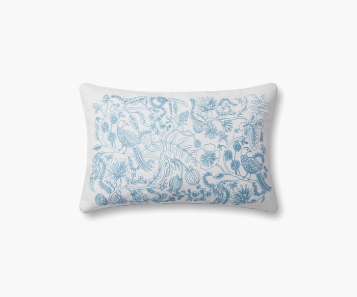 Aviary Embroidered Lumbar Pillow | Rifle Paper Co.