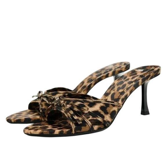 Zara Leopard Print Heeled Sandals- Size 38 (US 7.5) NWT | Poshmark