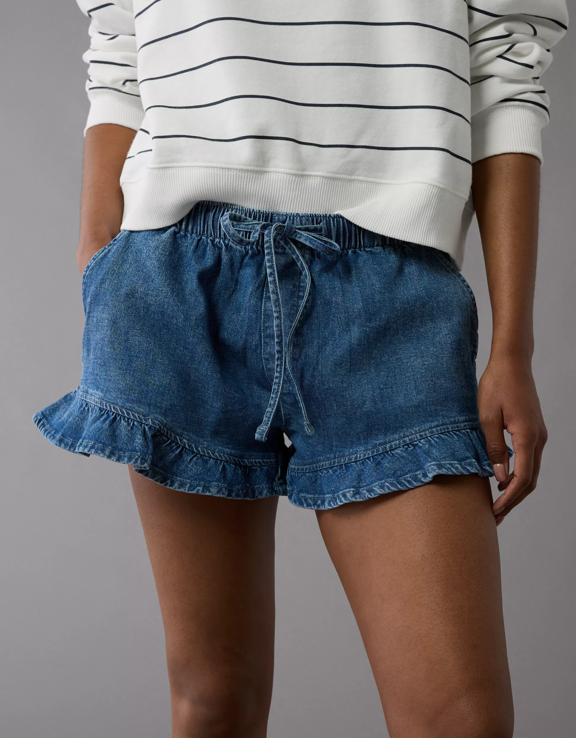 AE Stretch Ruffle Short | American Eagle Outfitters (US & CA)