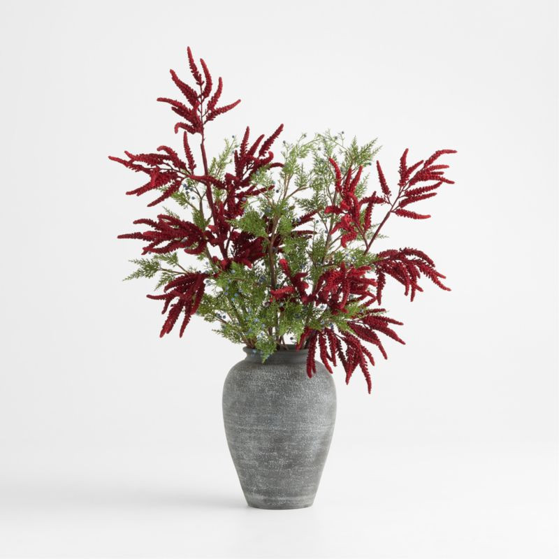 Faux Juniper Berry and Red Amaranthus Stem Bundle | Crate & Barrel | Crate & Barrel