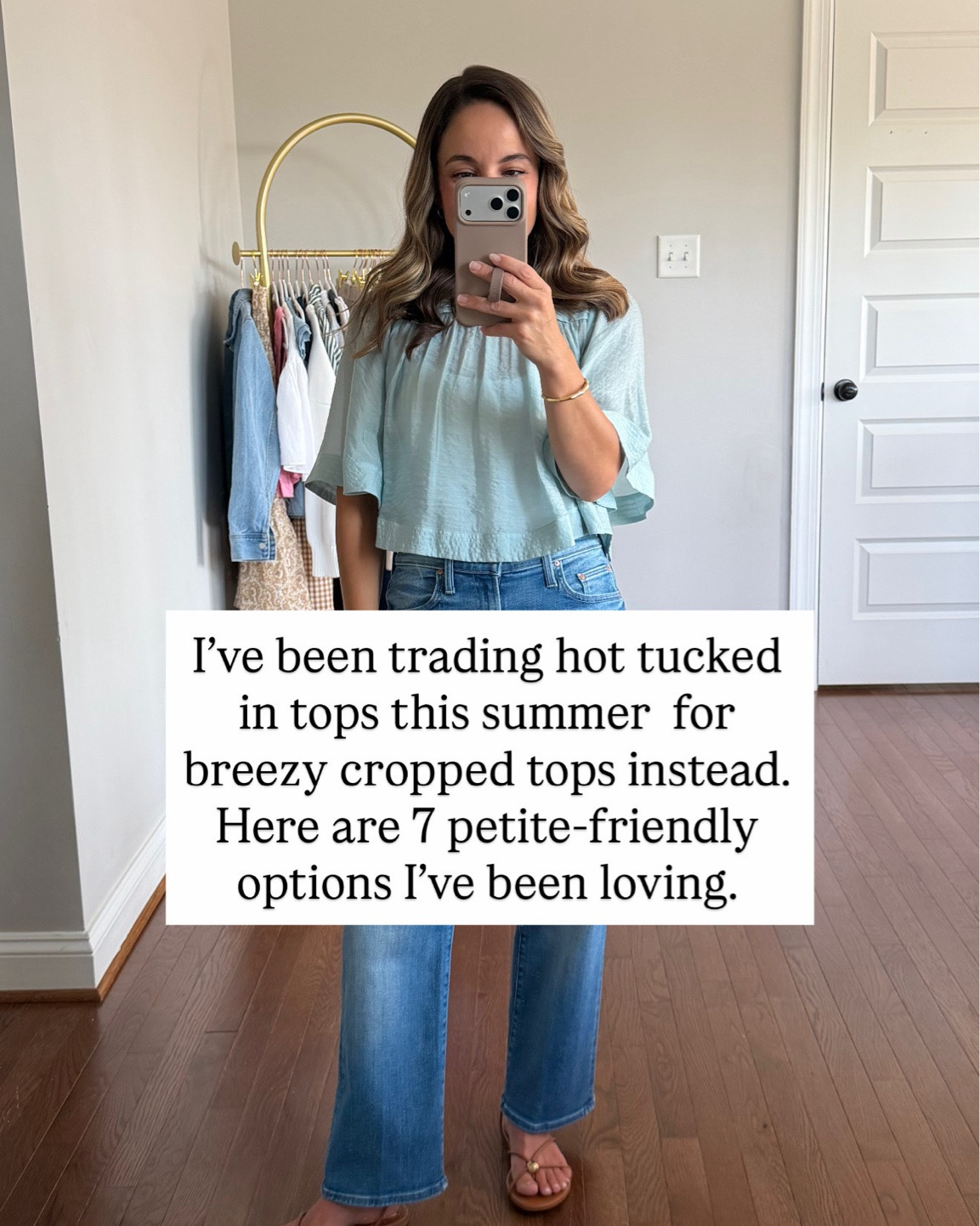 I used to almost always tuck in my tops but lately I’ve been reaching for a breezy cropped top instead. Here are 7 petite friendly options! 

Outfit 1
Top (Anthropologie): xxs 
Jeans (MOTHER): petite 24 / 9 3/8” rise / 25.5” inseam 

Outfit 2 
Vest (Kohl’s): xs 
Skirt (J.Crew Factory): xxs (also linking the slip I wear with it) 

Outfit 3 
Crochet top (Abercrombie): xxs 
Skirt (Quince): xs 
Camisole (Kohl’s): xs 

Outfit 4 
Denim top (Anthropologie): xxs
Shorts (BR Factory): xxs - sold out in stripe 

Outfit 5 
Top (BR Factory): xxs 
Skirt (J.Crew Factory): xxs (also linking the slip I wear with it) 

Outfit 6 
Vest (LOFT): petite xxs 
Shorts (BR Factory): xxs 

Outfit 7 
Button down (Anthropologie): xxs 
Shorts (Madewell): 25 - sized up

#LTKPetite