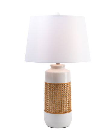 Ceramic & Rattan Table Lamp | TJ Maxx