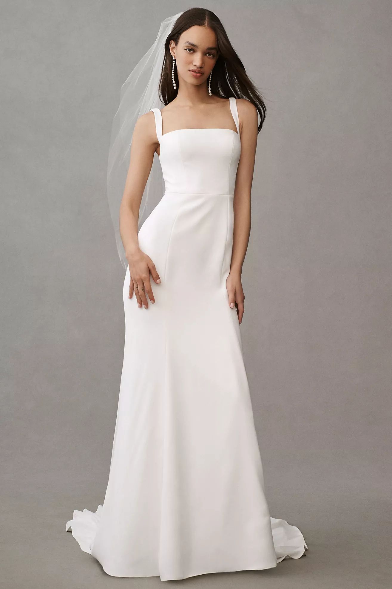 Jenny by Jenny Yoo Hayden Sleeveless Column Crepe Wedding Gown | Anthropologie (US)