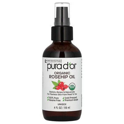Pura D'or, Organic Rosehip Oil, 4 fl oz (118 ml) | iHerb