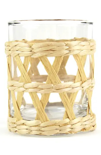 8 OAK LANE Rattan Old Fashioned Glass in Clear/Rattan at Nordstrom Rack | Nordstrom Rack