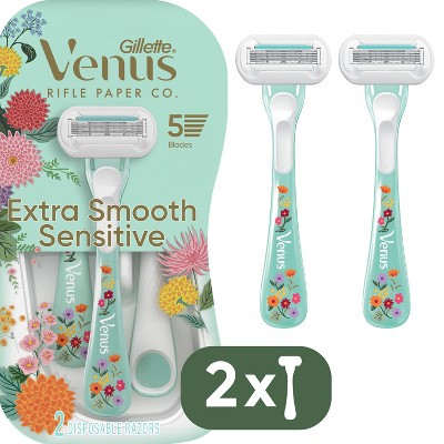 Venus + Rifle Paper Co. Extra Smooth Sensitive 5-Blade Women's Disposable Razors - 2ct | Target