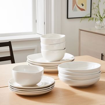 Organic Porcelain Dinnerware (Set of 16) | West Elm (US)