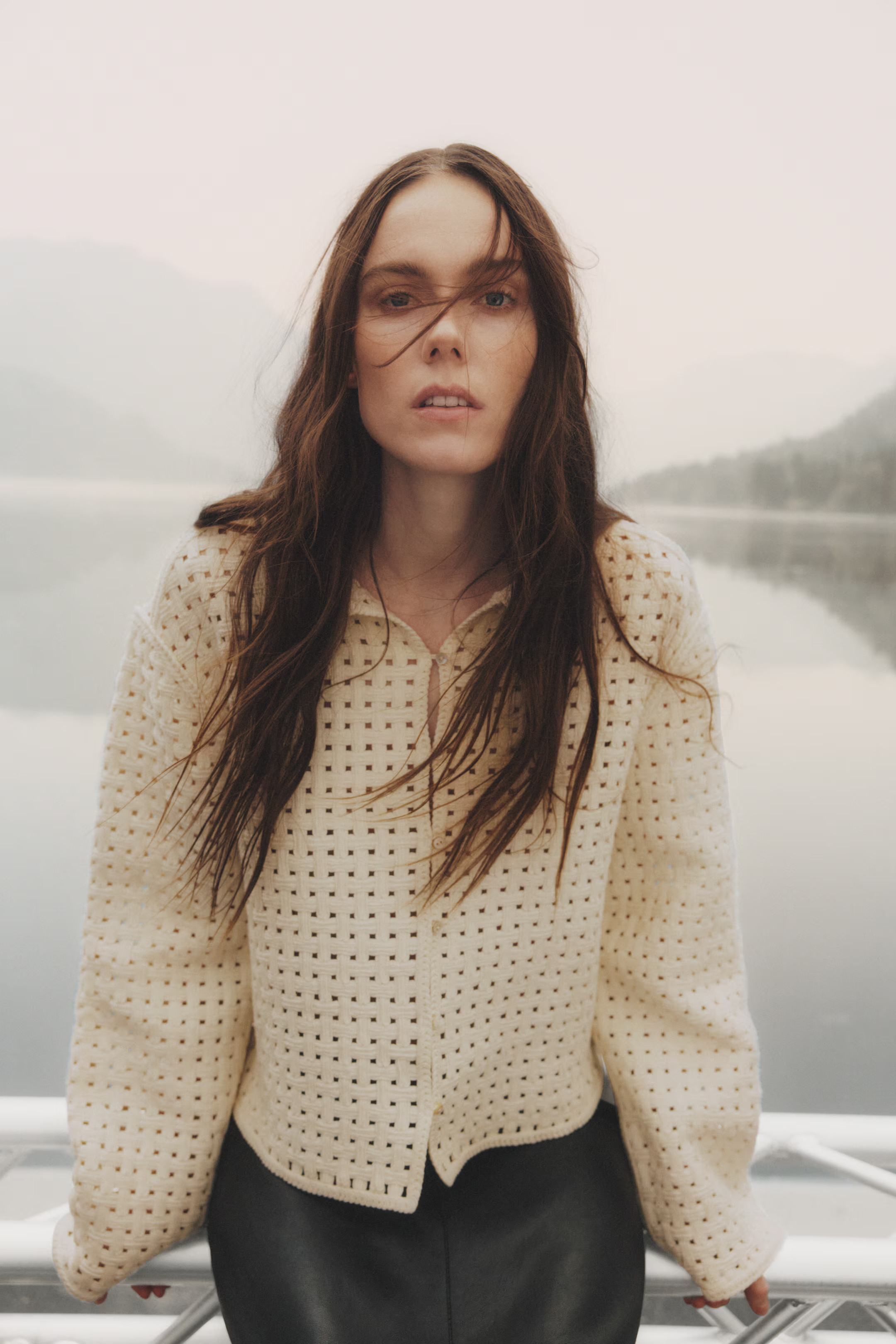 Hole-Patterned Jacket - Cream - Ladies | H&M US | H&M (US + CA)