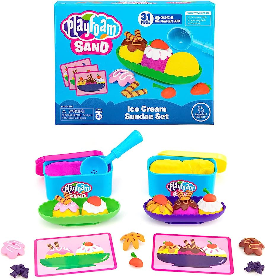 Educational Insights Playfoam Sand Ice Cream Sundae Set, Play Sand, Sensory Toy, Gift for Kids Ag... | Amazon (US)