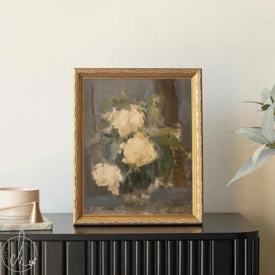 Impressionist Floral Art | Framed Gold Oil Painting | N125 - Etsy | Etsy (US)