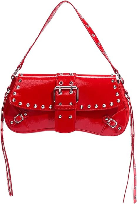Verdusa Women's Shoulder Bag Y2K Handbag Goth Trendy Cute Studded Punk Rivet Purse | Amazon (US)