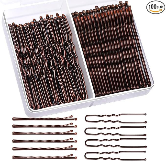 Teenitor 100Pcs Bobby Pins Bobby Pins for Women, Brown Bobby pins Hair Pins, Hair Pins for Women ... | Amazon (US)