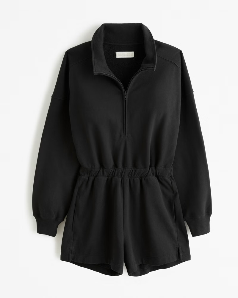 Long-Sleeve Fleece Romper | Abercrombie & Fitch (US)